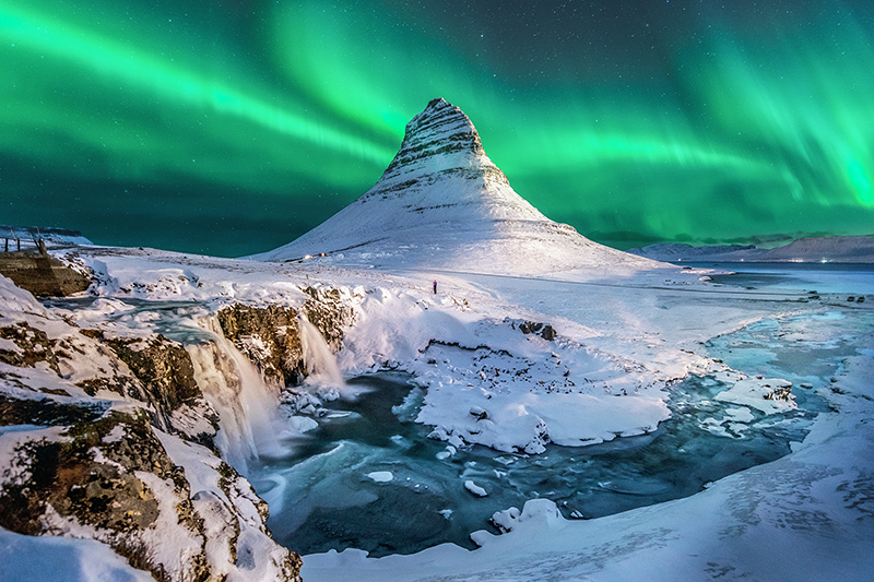 The Northern Lights and Kirkjufell